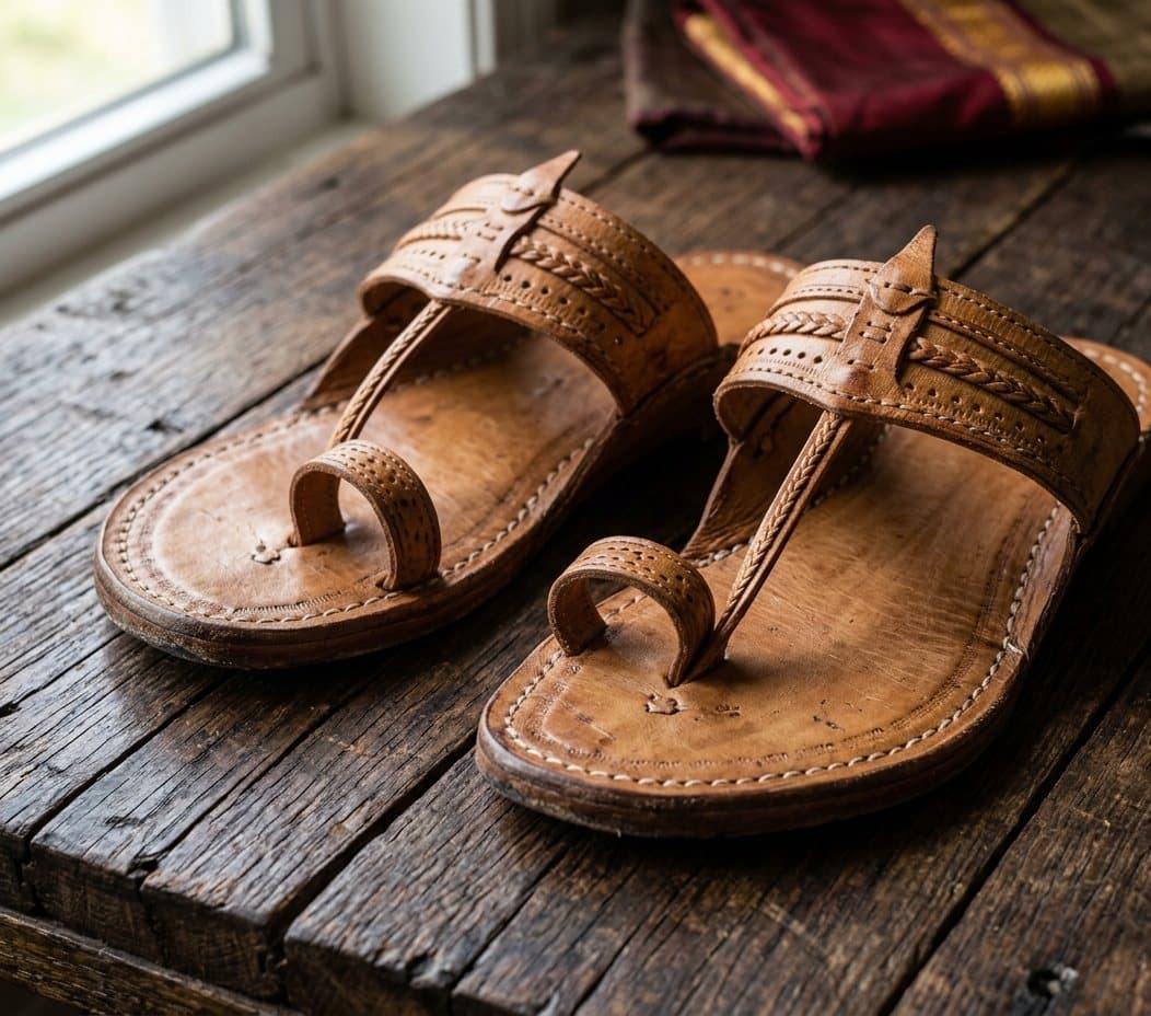 Hand-crafted Kolhapuri leather sandals