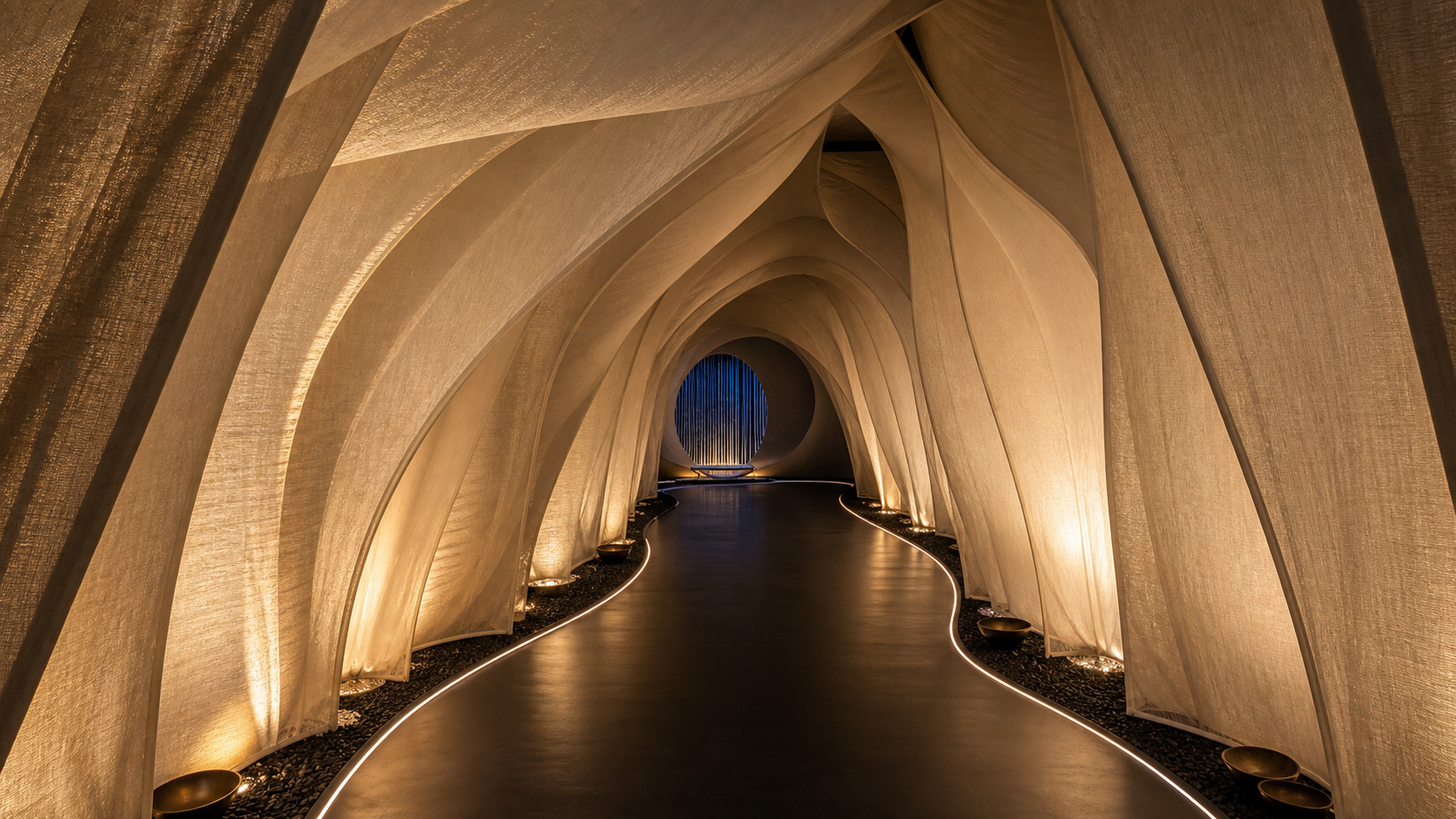 Textile light and spatial installation