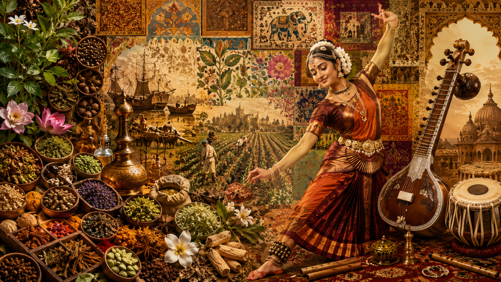Curated Indian material culture installation